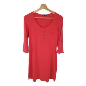 Tart Collection Womens Size S Modal Blend Popover Tunic Dress Red